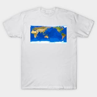 Rectangular GeoSphere centred on Pacific Ocean (E050/0294) T-Shirt